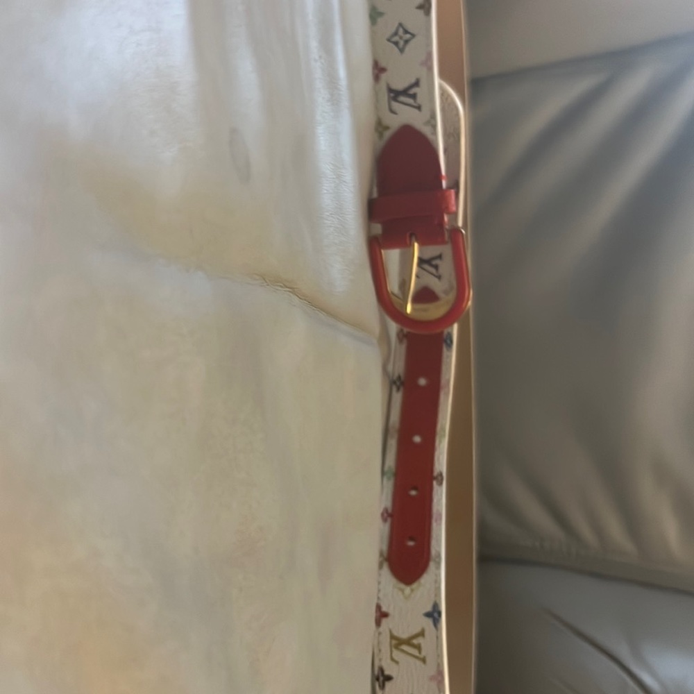 Louis Vuitton White Multicolor w/ Red Buckle and closure Belt - Picture 6 of 6